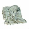 Homeroots 50 x 60 x 1 in. Boho Neutral White Basketweave Throw Blanket 383171